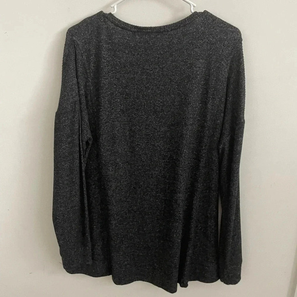 Soft Surroundings Heather Gray Scoop Neck Button Detail sweater XL - Picture 3 of 5